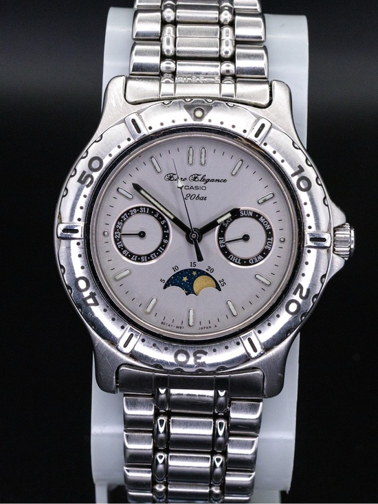 Casio Other - Casio RARE MD-654 Vintage Marlin Moonphase 36mm Day Date JDM Import